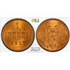 Image 1 : FINLAND: Russian Provisional Government, AE penni, 1917, PCGS MS65 RB