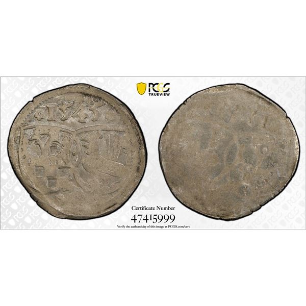 HENNEBERG: Wilhelm IV, 1480-1559, AR 3 heller, 1545, PCGS MS61