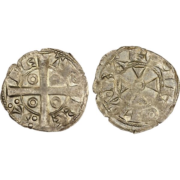 SPAIN: CATALONIA: Pere I, 1196-1213, AR diner, Barcelona, VF-XF
