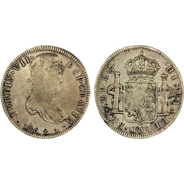 MEXICO: Fernando VII, 1808-1821, AR 8 reales, Zacatecas, 1821-Zs, VF