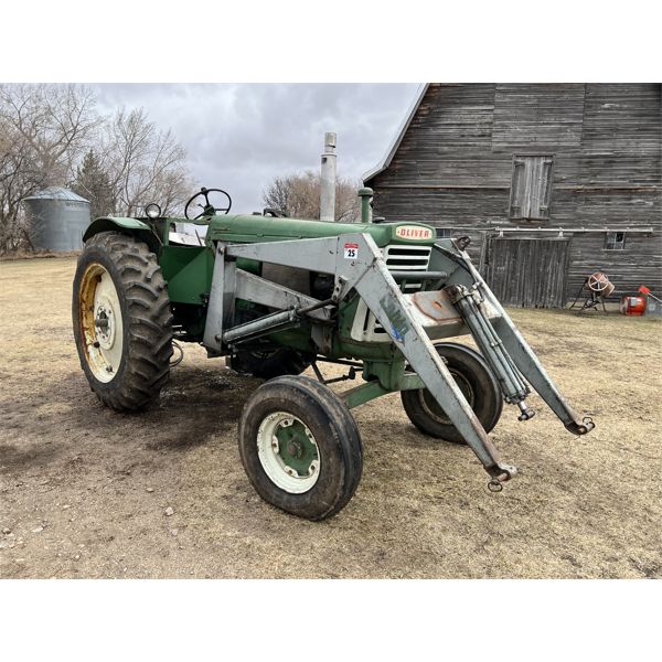 1959 Oliver 770 Tractor(Gas), 540 PTO, also rear PTO, Belt Pulley, c/w Robin Loader & Bucket