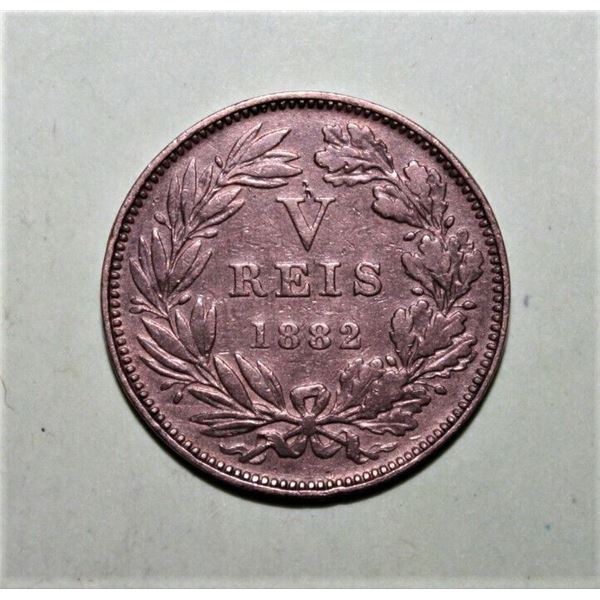 1882 PORTUGAL 5 REIS XF