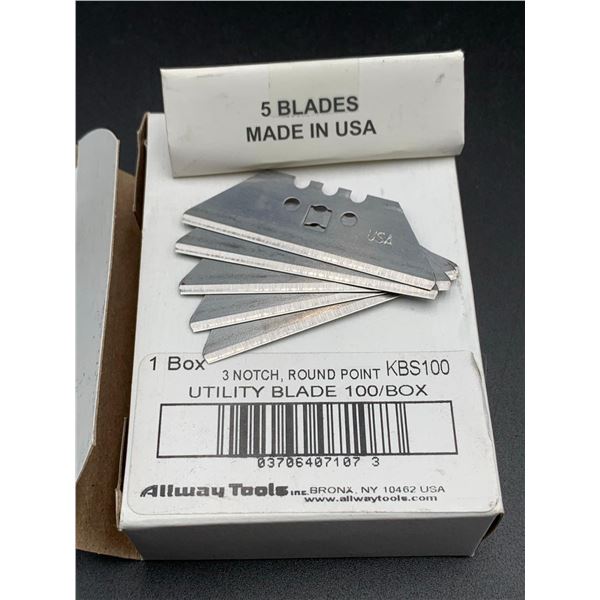 3 Notch, Round Point Utility Blades (100ct)