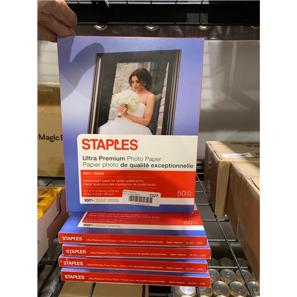 Staples (8.5" x 11") Ultra Premium Satin Photo Paper - Lot of 5 x 50 Sheets