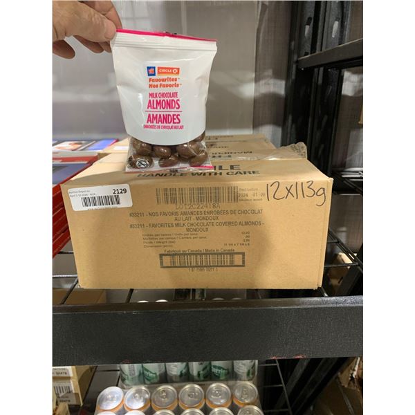 Circle K Favourites Milk Chocolate Almonds - Lot o f12 x 113g