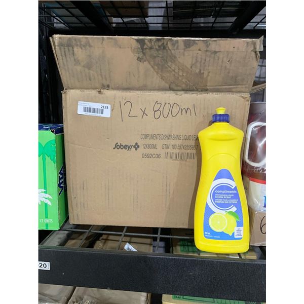 Compliments LEmon Dish Soap - Lot of 12 x 800mL