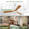Image 1 : HOMKEA 52" Ceiling Fan with Lights Remote Control, Outdoor Wood Ceiling Fans with Wireless Wall Cont