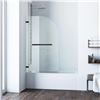 Image 1 : Vigo Clear Glass Shower Door 34"x57 3/8" - Stainless Steel VG6071STCL3458