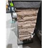 Image 5 : 42" Electric Chimenea Sable Mills Tan Faux Stone Mantel  - 4777 BTU fan forced air heater provides a