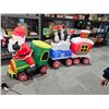 Image 1 : SEASONBLOW 8 Ft LED Lighted Inflatables Christmas Train with Santa Claus,Penguin Decorations Inflata