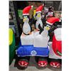 Image 3 : SEASONBLOW 8 Ft LED Lighted Inflatables Christmas Train with Santa Claus,Penguin Decorations Inflata