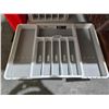 Image 2 : Home Basics Expandable Cutlery Tray - White