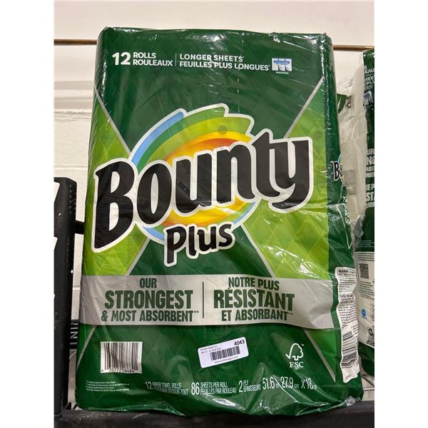 Bounty Plus paper towels, pack of 12 rolls