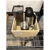 Image 1 : Combo lot of coffee bean storage container, stainless steel cream jug and milk frothing pitcher with