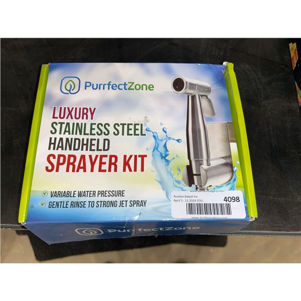Purrfect Zone luxury stainless steel handheld sprayer kit