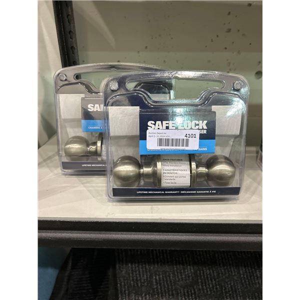 Safe lock by Weiser bed & bath door handle, lot of 2 handles