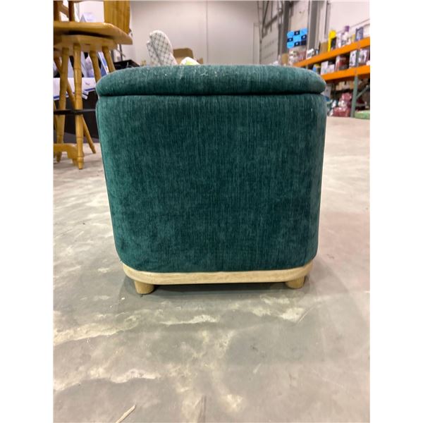 Small green storage ottoman