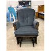 Image 1 : Dark blue upholstered rocker glider chair