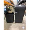 Image 1 : Lot of 2 garbage cans and HDX dustpan and brush set