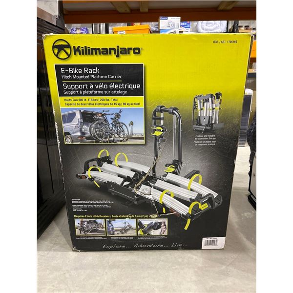 Kilimanjaro hitch mounted E-bike rack holds 2-100lb E-bikes