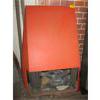 Image 1 : ORANGE WALL MOUNT DECORATIVE MID CENTURY MODERN FIREPLACE W/ARTIFICIAL BRICK BACK