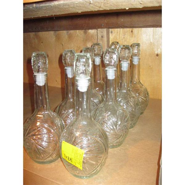 9 GLASS BOTTLES