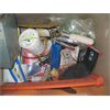 Image 2 : BIN OF MISC: ELECTRIC HEATER, GARDEN TOOLS, FILTERS, ETC.