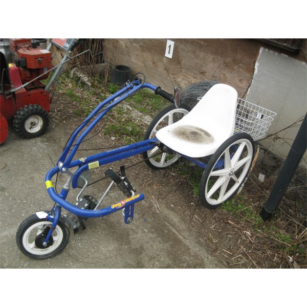 BLUE RECUMBANT 3 WHEEL BIKE