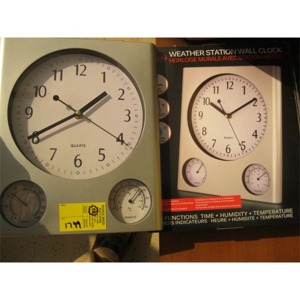 2 WEATHER STATION WALL CLOCKS