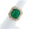 Image 1 : 8.77 ctw Emerald and 1.29 ctw Diamond 18K Yellow Gold Ring (GIA CERTIFIED)