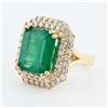 Image 3 : 8.77 ctw Emerald and 1.29 ctw Diamond 18K Yellow Gold Ring (GIA CERTIFIED)