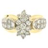 Image 1 : 14k Yellow & White Gold 1.51 ctw 33 Prong & Pave Set Round Diamond Cluster Ring