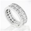 Image 8 : 14k White Gold 6.0 ctw Princess Channel Diamond Dual Double Row Eternity Band Ri