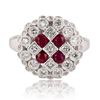 Image 1 : 0.70 ctw Diamond and 0.66 ctw Ruby Platinum Ring
