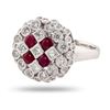 Image 2 : 0.70 ctw Diamond and 0.66 ctw Ruby Platinum Ring