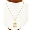 Image 1 : 14K Gold Reversible Large Dual Finish Star of David Chai Center Pendant Necklace