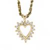 Image 2 : 14K Yellow Gold 0.30 ctw Round Diamond Open Heart Pendant w/ Rope Chain Necklace