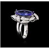 Image 3 : 14KT White Gold 3.92 ctw Tanzanite and Diamond Ring