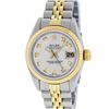 Image 2 : Rolex Ladies Two Tone 18K Yellow Gold And Steel Silver Diamond Quickset Datejust