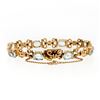Image 2 : Vintage Retro 18K Gold 6.5" 9.0 ctw Oval Aquamarine Handmade Open Link Bracelet