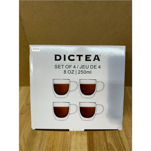 Lot of 1 Set of 4 Dictea Drinking Cups New