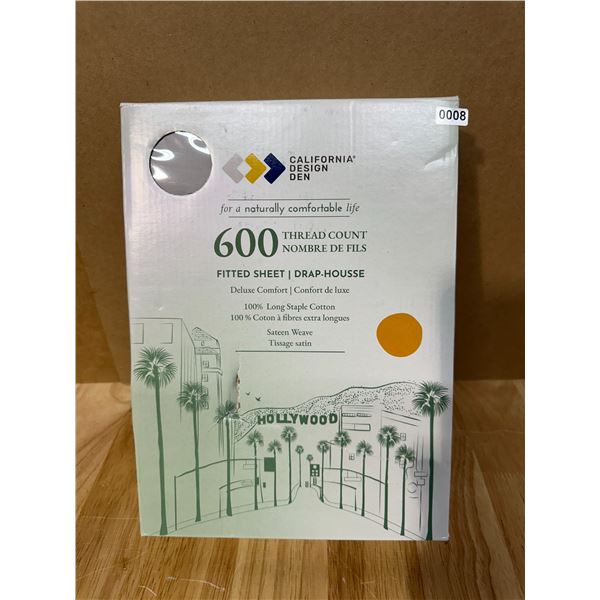 Lot of 1 California Design Den Fitted Sheet 600 Thread Count New