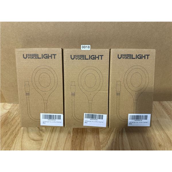 Lot of 3 USB Smart Voice Night Light NEW