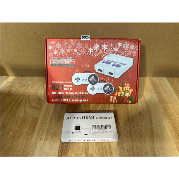 Lot of 1 Classic 821 Games Collection Console with Controllers New