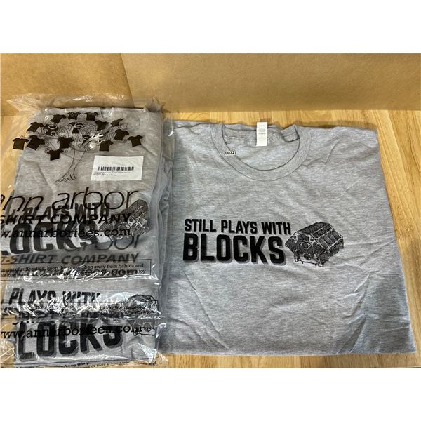 Lot of 4 Fun T-Shirts "Still Plays With Blocks" Size 3XL Adult NEW
