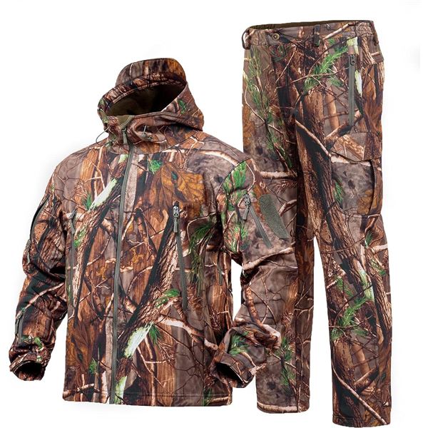 Lot of 1 YEVHEV Quiet Camo Coat Windproof Jacket and Pants L - New