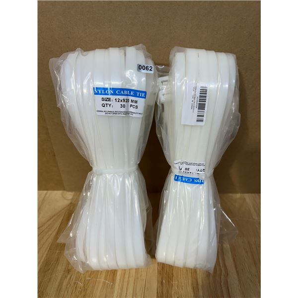 Lot of 2 Sets of 30PCS Nylon Cable Zip Ties 12x920 mm