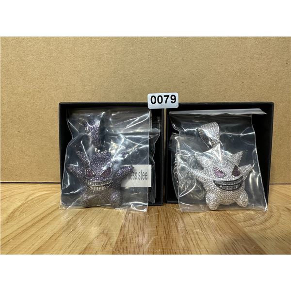 Lot of 2 Pokemon Character Gengar Necklace Bling