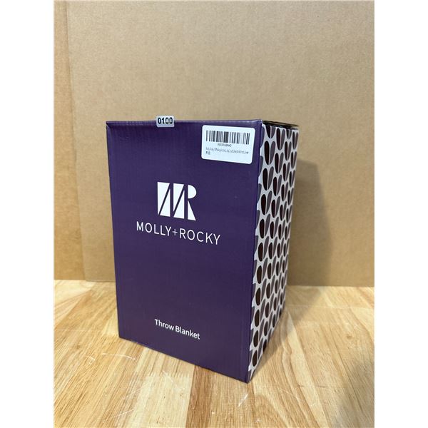 Lot of 1 Molly Rocky Acrylic Knit Throw Blanket Green 60x80"