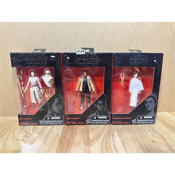 Lot of 3 Star Wars Action Figures Rey/ Finn/ Princess Leia - New